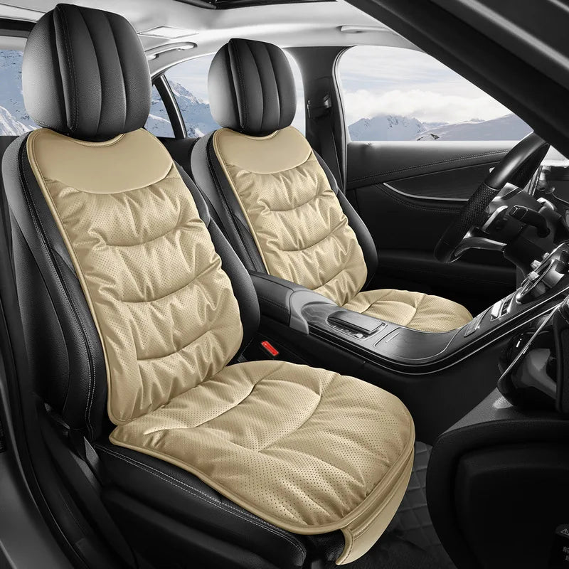 Premium Nappa Leather Car Front Seat Cushion Soft Seat Cover Universal Car Accessories Interior Car Front Seat Protector Cover Vue