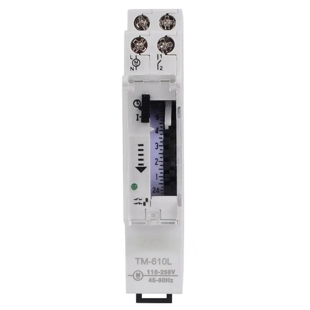 TM610L 110~250VAC Universal Input 15mins Interval 24 Hours Analog Timer Switch DIN Rail Installation with Indicator Light Vue