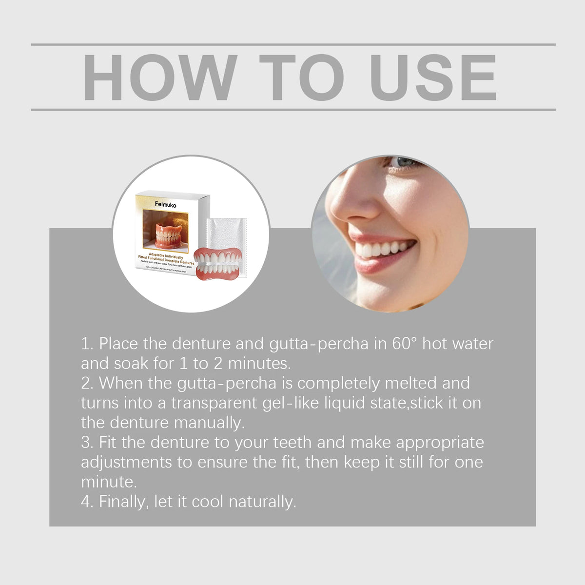 Premium Denture Cosmetic Kit - Boost Smile Beauty, Skin-Friendly Material Confident Smile for Any Occasion Vue