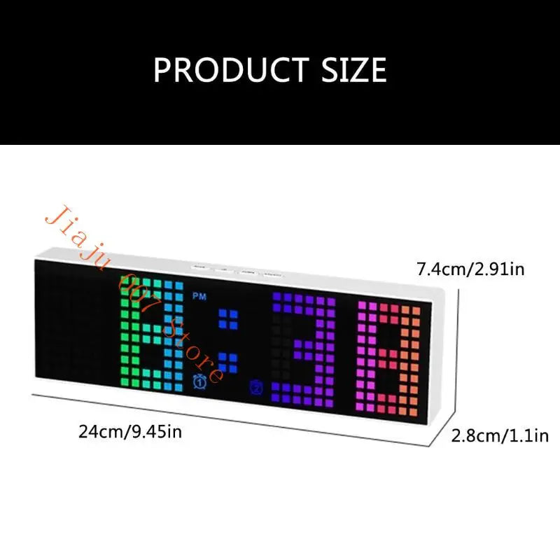 OOTDTY LED Digital Alarm Clock – Voice Control & Dual Alarm Digital Alarm Clock Vue