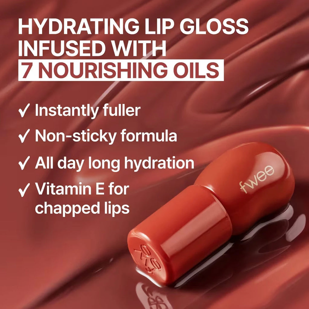 FWEE 3D VOLUMING GLOSS,Lightweight Texture,Crystal Clear&Hydrating,Non-Sticky&Clear,Glossy Film,Korean Cosmetic,Korean Makeup Vue