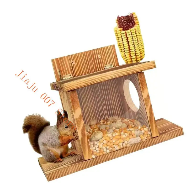 Wall-Mount Wooden Wildlife Feeder with Removable Tray Wildlife Feeder Vue