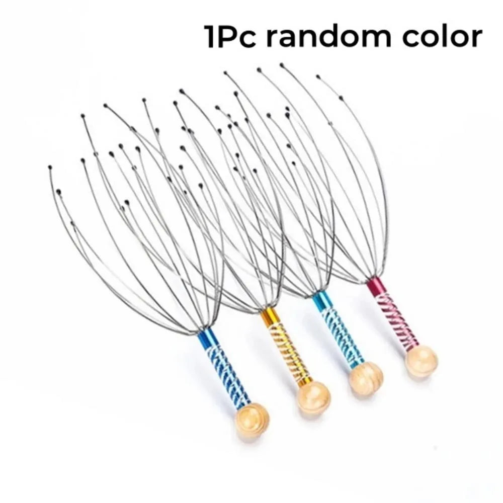 Stainless Steel Octopus Claw Scalp Massage Tool Stress Relief Scalp Itch Remover Hair Blood Circulation Stimulator Random Color Vue