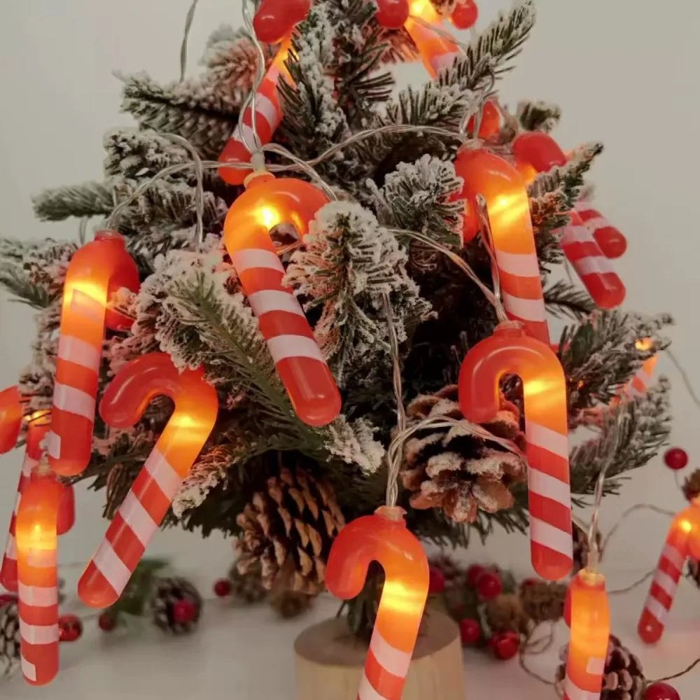 1PC 1.5M/3M Christmas battery box small cane light string,powered by AA batteries,excluding battery,Christmas decoration Vue
