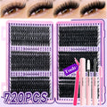 Eyelash Extension Kit QUEENICE Lash Clusters 8-16mm, Super Large Capacity, Suitable for Beginners Vue 3040506080100D Kit D 0.07mm