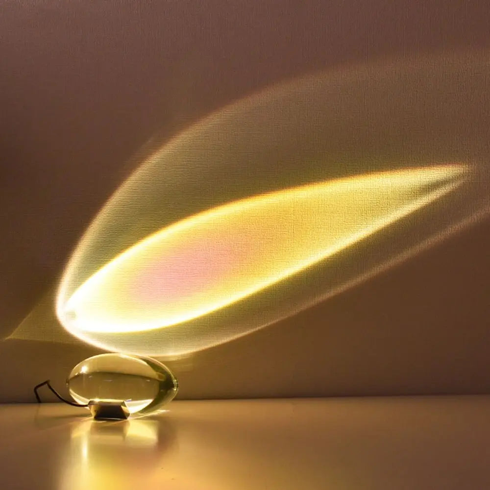 High-End Design Crystal Desk Lamp Creative Luminous Rainbow Atmosphere Bedside Lamp Egg-shaped Design Italian Designer Vue