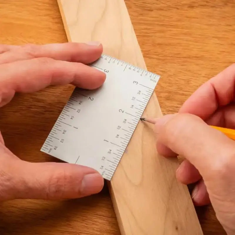 1Pcs Portable Square Edge Ruler Stainless Steel Marking Tool Woodworker Edge Rules Durable Pocket Ruler Vue