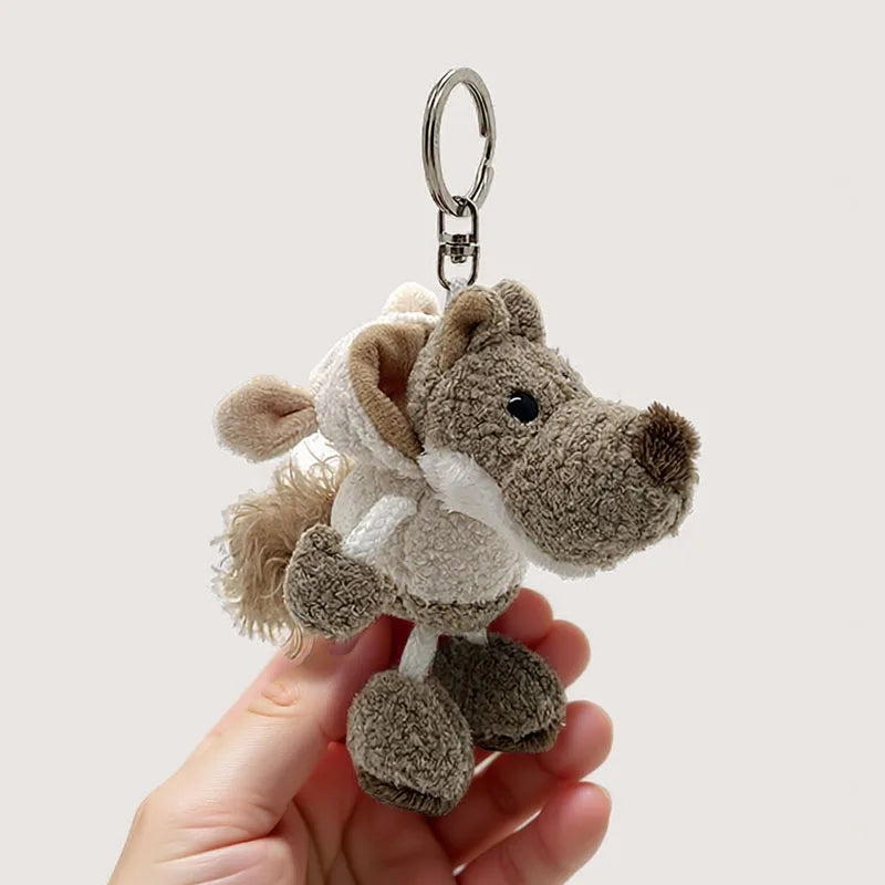 1-10PCS Creative Mini Cartoon Plush Keychain Toy Holiday Keyring Gift Christmas Decoration Cute Plushie Keychain Vue