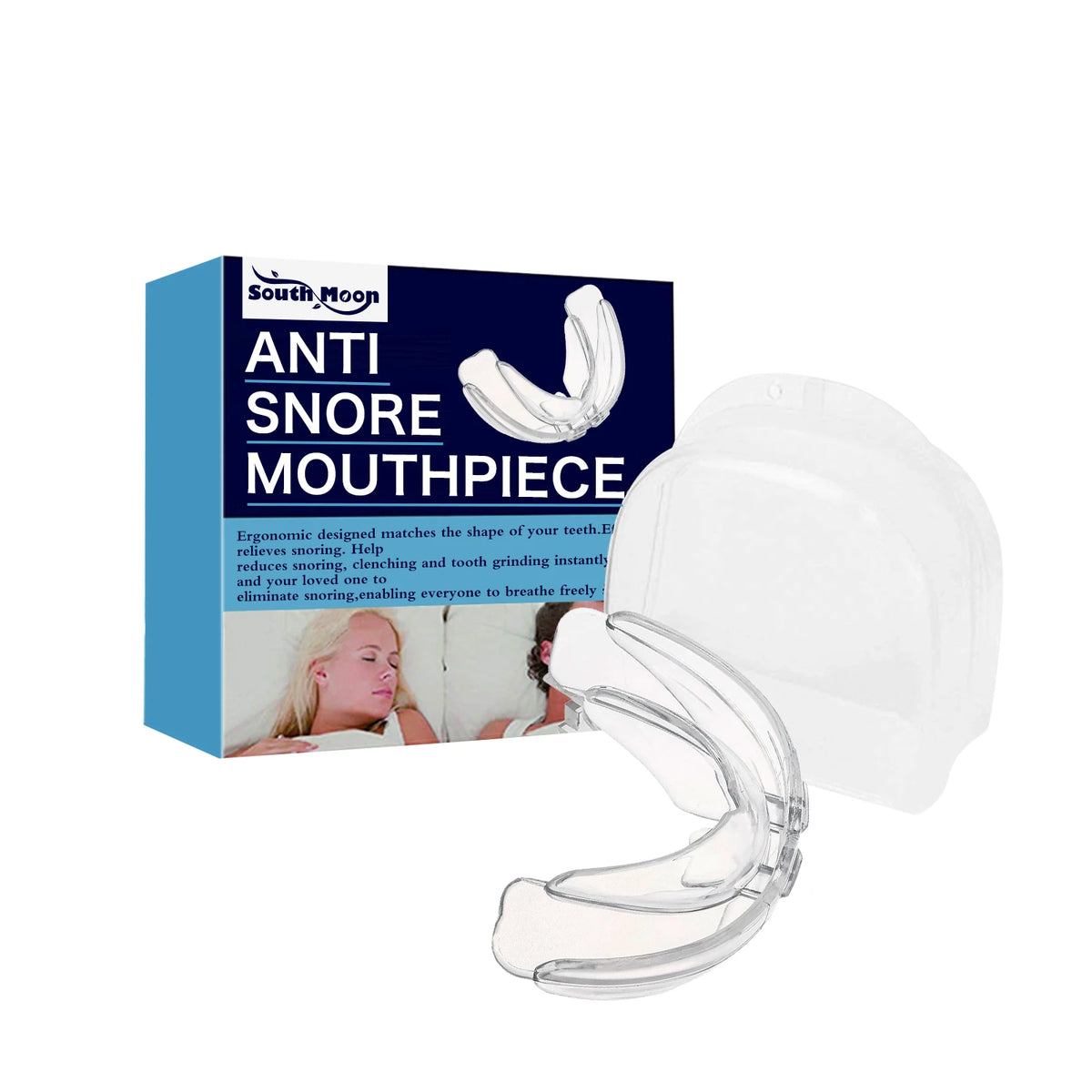 Anti-Snoring Mouth Guard, Flexible Snug Night Sleep Mouthpiece for Stopping Snoring & Teeth Grinding, Dental Protection Brace Vue 1pc