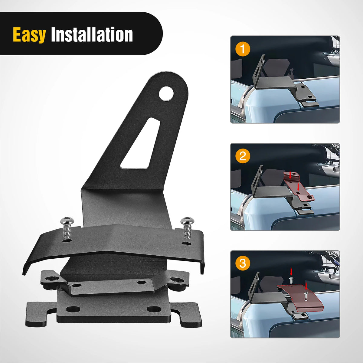 Nilight 2PCS 50” Straight LED Light Bar Mounting Bracket Over-Windshield Mount Kit for 2021 2022 2023 2024 2025 2026 Ford Bronco 2/4 Door Black(1 Pair) Vue