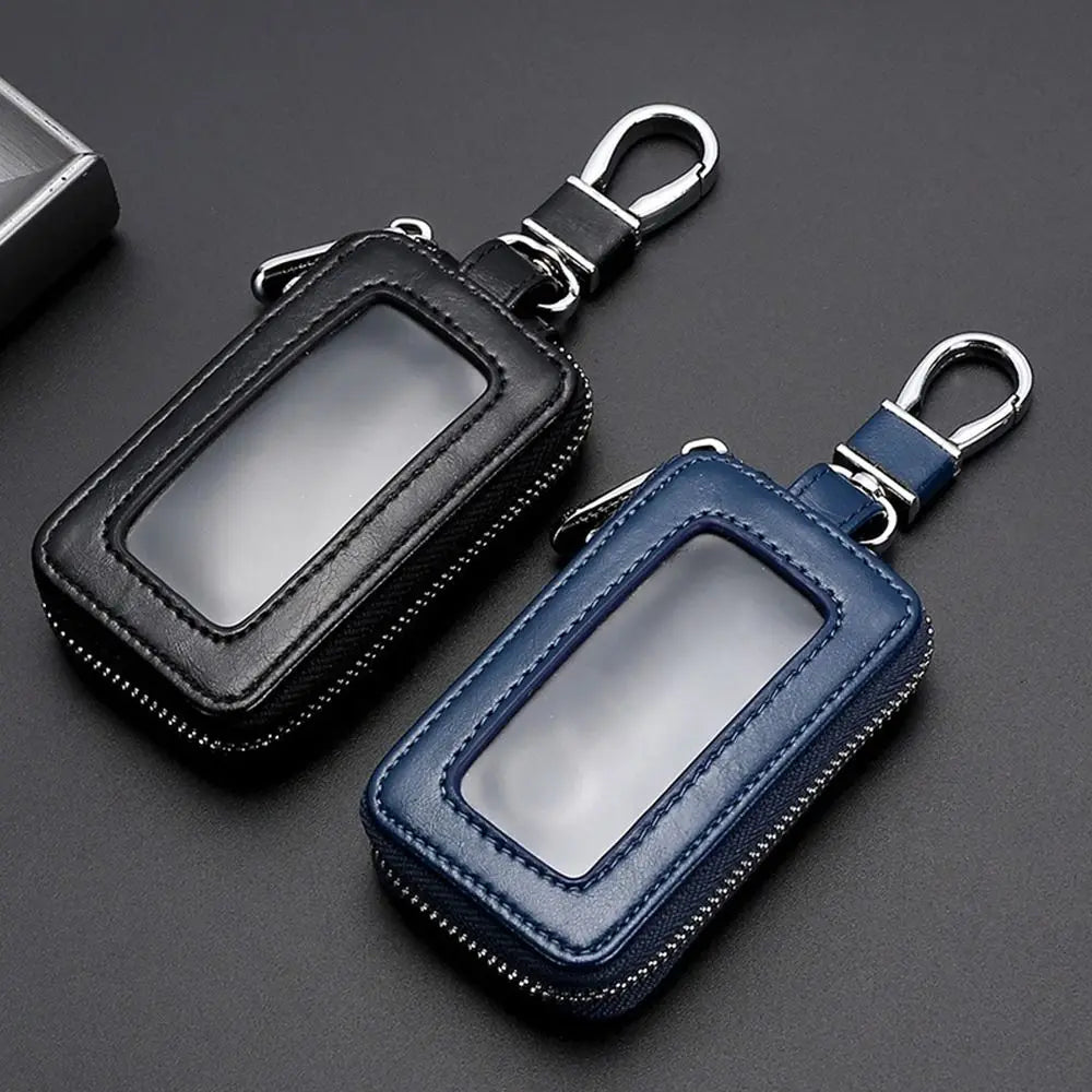 Universal Leather Car Key Bags Zipper Classic Pouch Hook Wallet