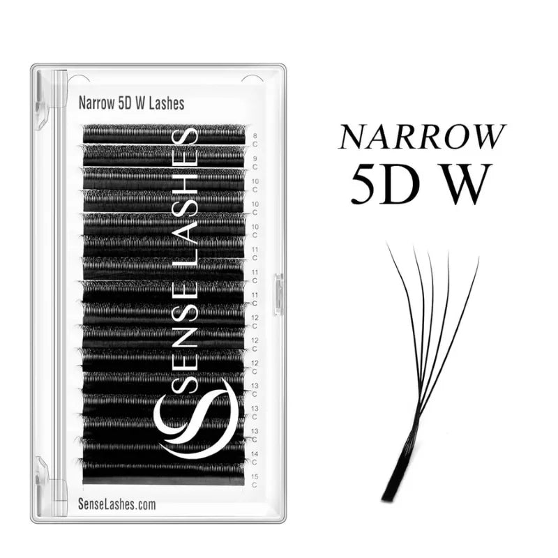 Narrow W-Shape Premade Fan Lash Extensions 3D 4D 5D – 16 Rows Premade Fan Lashes Vue