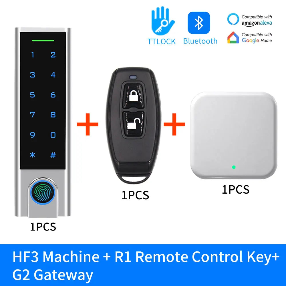 Zine-Alloy IP66 Waterproof Smart TTLock App Bluetooth Fingerprint or Bell Access Control Keypad Opener Reader Door Lock System Vue HF3 and R1 and G2