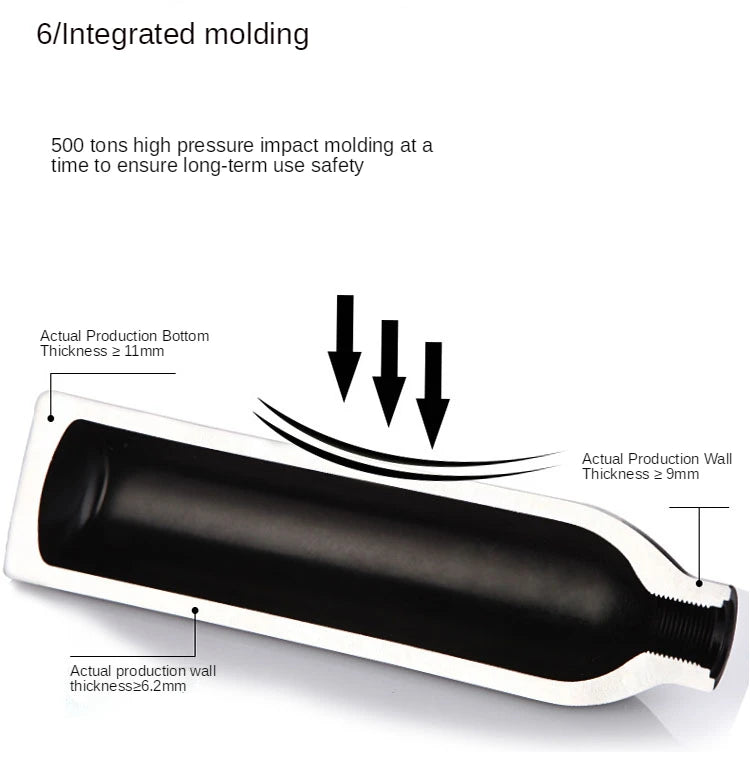 High Pressure Air Cylinder 4500psi Soda Drink Gas Filling Bottle 300Bar Aquarium Plant CO2 Tank Dive Oxygen Tank Thread M18*1.5 Vue