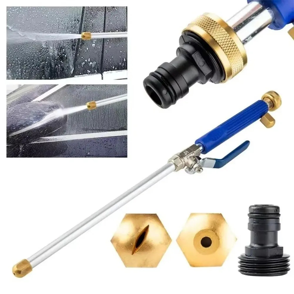 High Pressure Pressure Washer Wand Copper Nozzle Adjustable Garden Hose Nozzle Ergonomic Handle Extendable Water Spray Lance Vue
