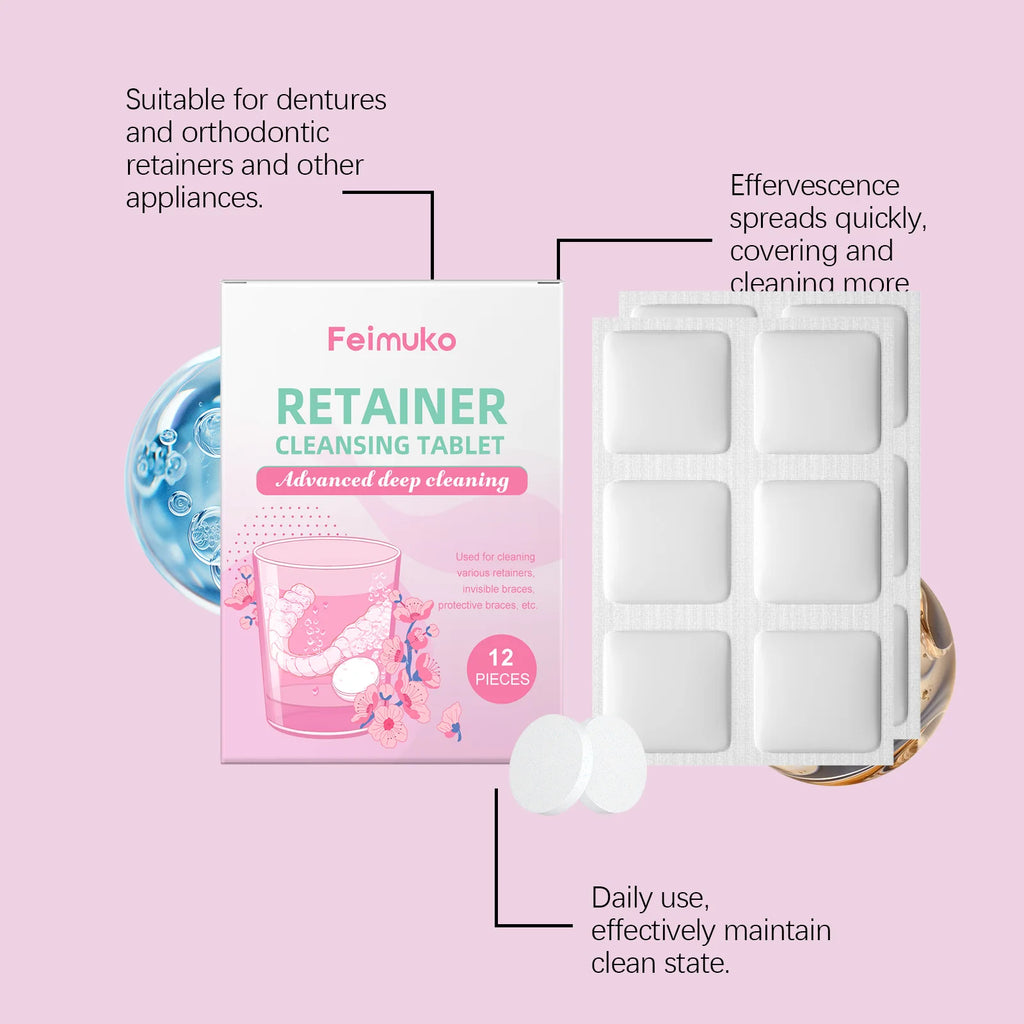 Denture Cleaning Effervescent Tablets-Deeply Clean Impurities in Denture Crevices, Keep Them Fresh,Clean and Comfortable to Wear Vue