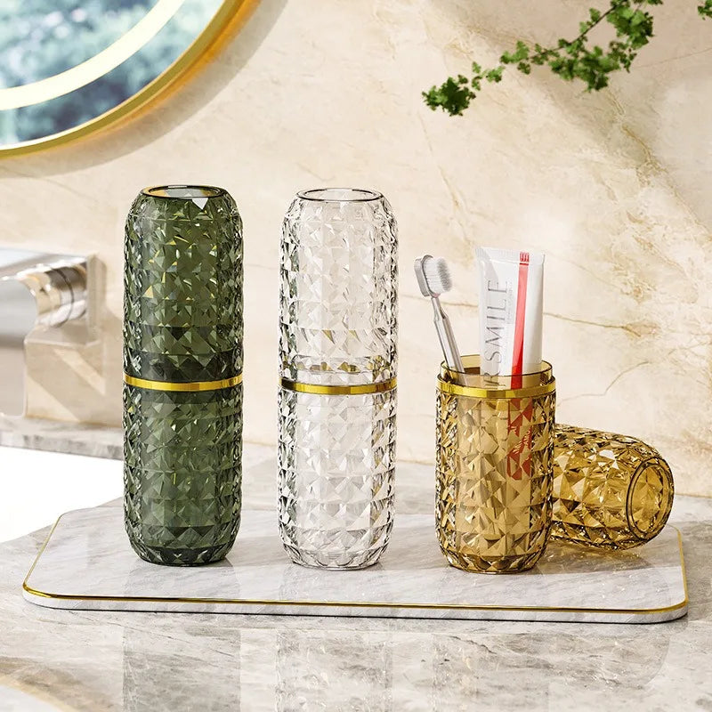 Travel Mouthwash Cup, Portable Household Toothbrush Cup, Tooth cup, Toothbrush Toothpaste Storage box, Wash cup, Brushing cup Vue