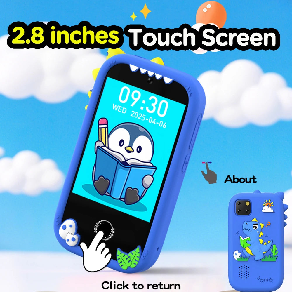 Kids Smartphone Toy with 18 Puzzle Games Camera MP3 Player, Learning Phone for Boys Girls Cell Phone Gift for Birthday Christmas Vue