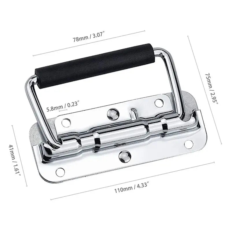 ABKW-12Pcs 304 Stainless Steel Spring Handle Prop Box Tool Aluminum Box Handle Activity Handle Folding Industrial Handle Vue