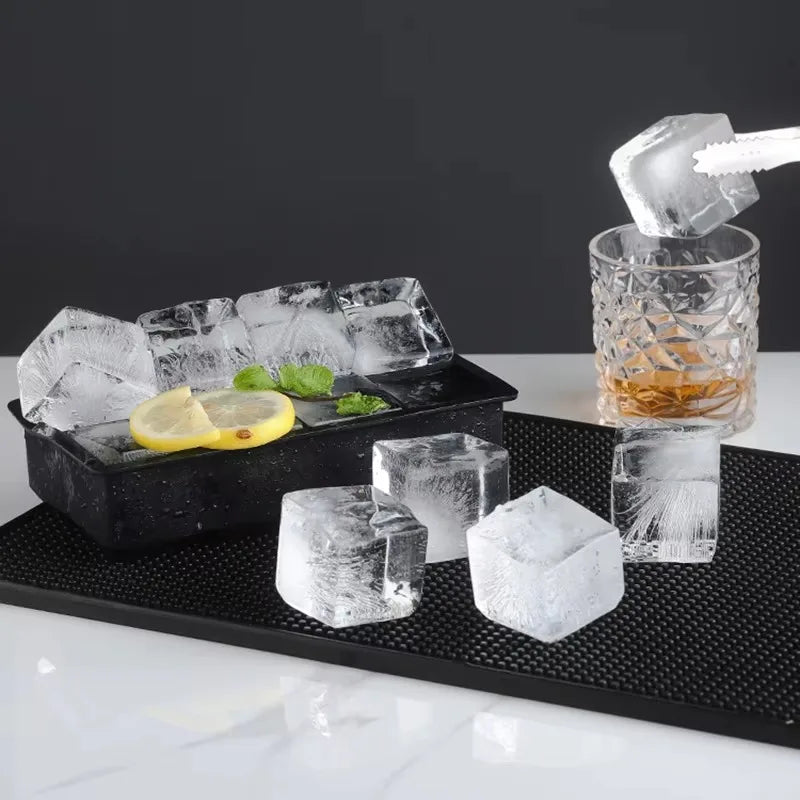 1-3PCS Square Silicone Ice Cube Tray Quick-Release Food-Grade Soft Ice Mold for Whiskey Party Supplies Easy-Press Freezer Gadget Vue