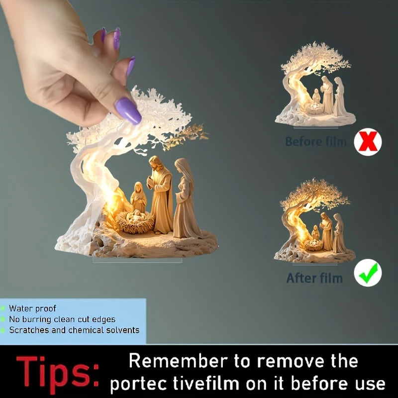 Easter Nativity Scene Figurine Tabletop Decor Nativity Figurines Set Home Decoration Vue