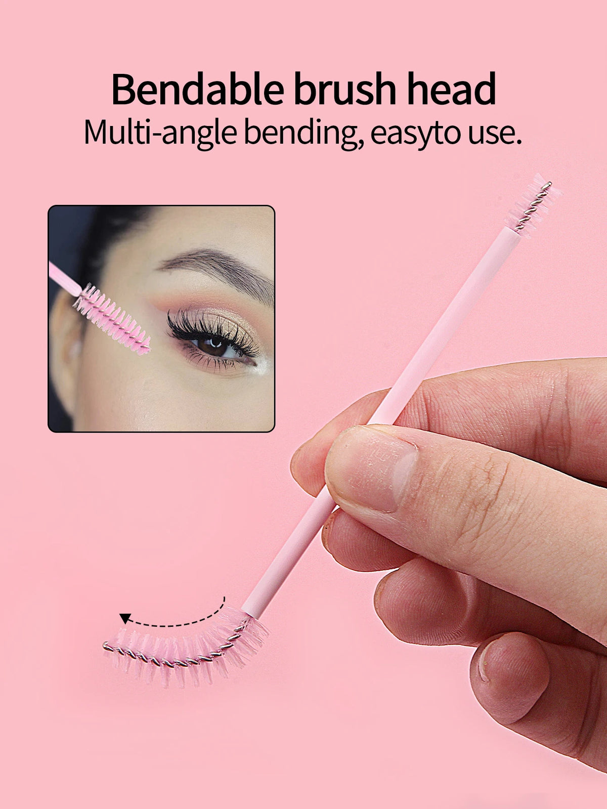 20pcs Flexible Double Ended Eyelash Brushes Eyebrow Brush Reusable Eyebrow Mascara Wands Spoolies Makeup Tools Vue