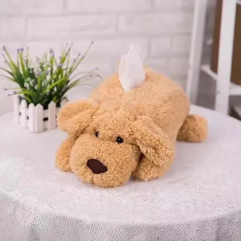 Cute Cartoon Dog Tissue Box Soft Creative Napkin Storage Holder Comfortable Tissue Cover Living Room Vue