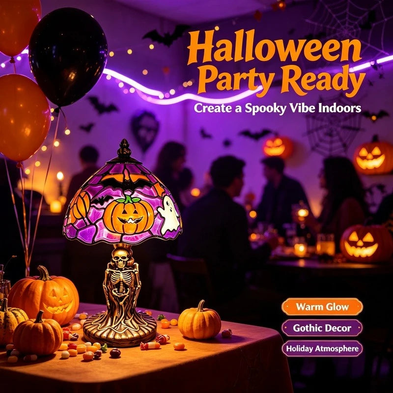Halloween Resin Pumpkin Night Light Decorative Indoor Desktop Decorations for Home Holiday Party Office Desk Decor Gifts Vue
