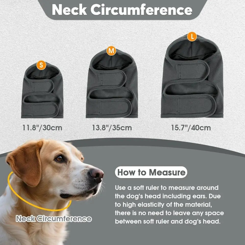 Soothing Head Cover Warm Dog Calming Hood Washable Adjustable Dog Windproof Hat Breathable Comfortable Dog Ear Cover Travel Vue