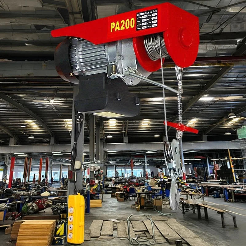 220/661lbs/100/300kg 220V Electric Hoist Portable Lifter Steel Wire Winch for Garage Warehouse Vue