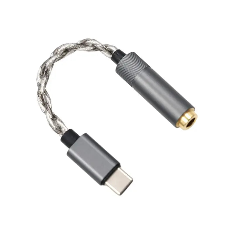 Hot-Type C Headphone Adapter CX31993 32Bit 384Khz Audio Decoding Cable Type C To 4.4Mm DAC Amp Adapter Vue SilverGray B