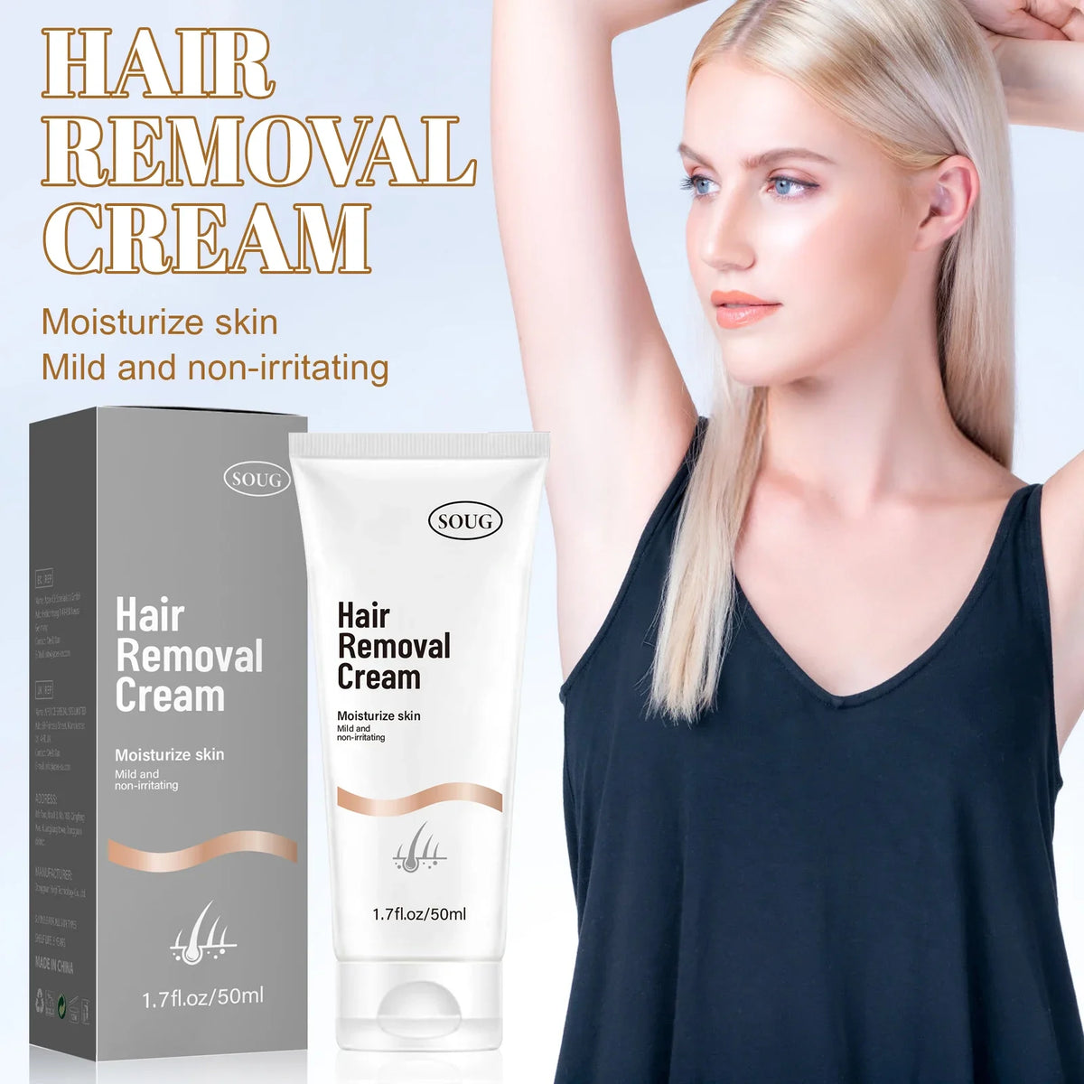 Intimate Area Hair Removal Cream Painless Formula with Growth Inhibitor for Men Women Smooth Lasting Results Body Care Vue