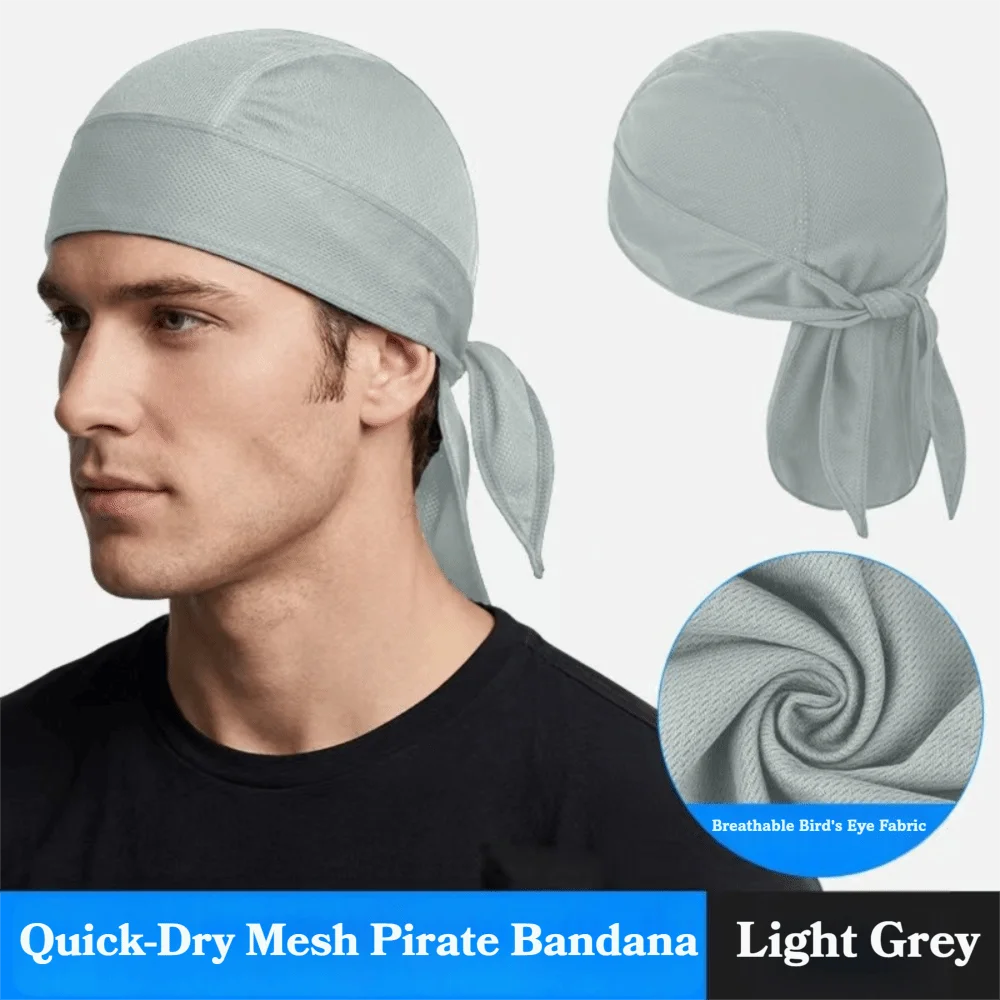 Print Quick-dry Headscarf Sweat-wicking Fabric Solid Sports Headband Vue Grey