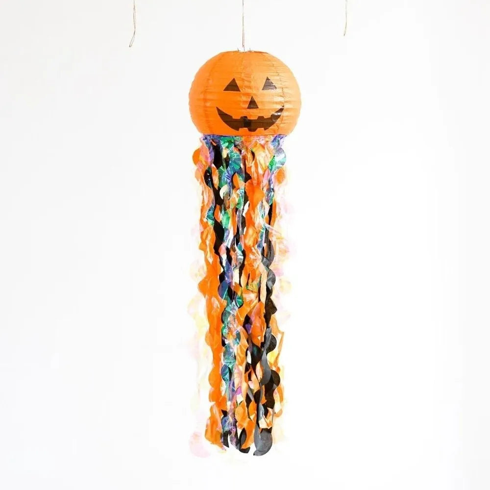 Vintage Design Pumpkin Paper Lanterns Lightweight Material Delicate Design Skull Paper Lantern Easy Installation Cartoon Style Vue Orange 25.59-9.84in
