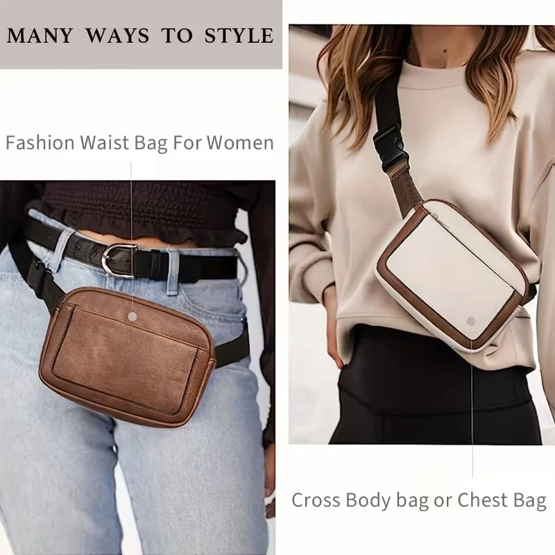 Daily Wear Simple Solid Tone Mini Belt Bag Fashion Unisex Sling Fanny