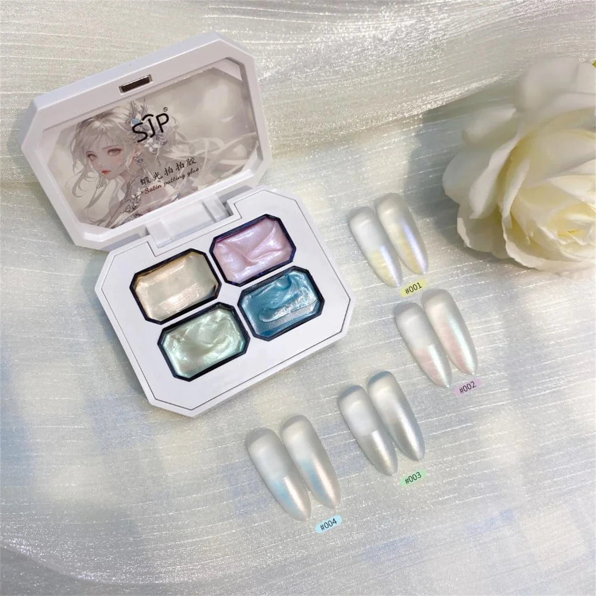 1pc 4-color satin light patting gel nail polish oil gel no wash halo dyeing pearl aurora color painting gel nail art creation Vue 01