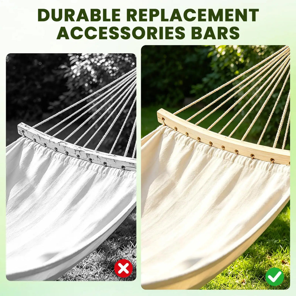 2 Pieces Wooden Hammock Spreader Bar Replacement for Camping Backyard Patio Garden RV Balcony Tree Yard Park Summer Vue
