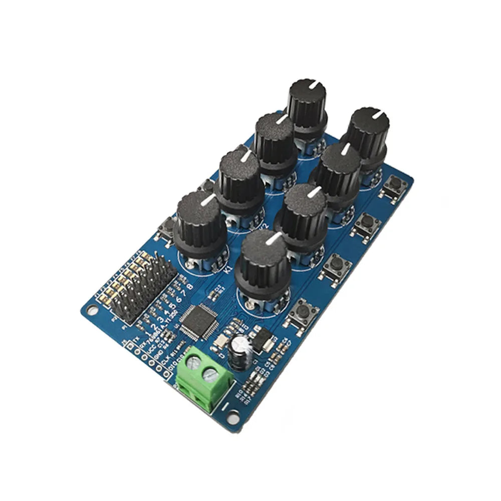 5-9V MG995 MG996 SG90 8 Channel Servos Adjustable Knob Serial Control Board Switch PWM Signal Steering Gear Debugging Module Vue