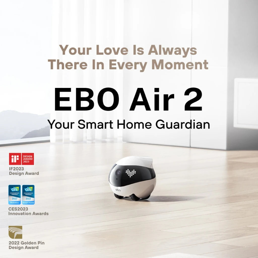 Enabot EBO AIR2 Intelligent Robot Wireless Camera Robot Remote Monitoring Pet Companion Robot Realtime Control Custom Gift Vue