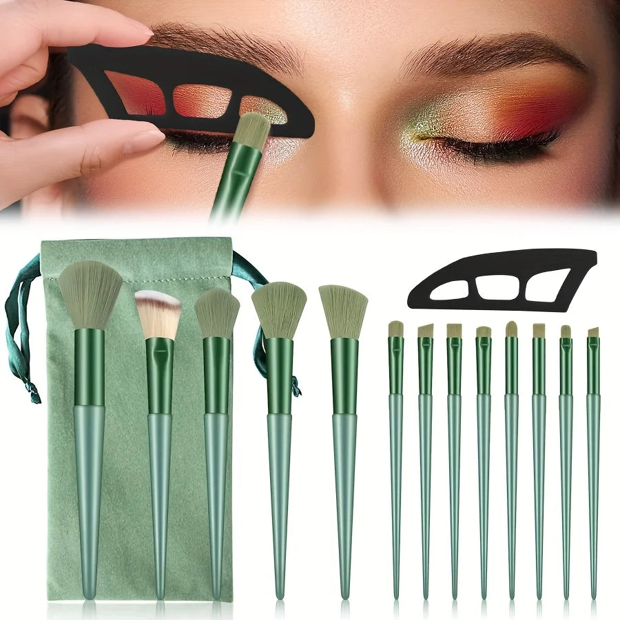 15PCS Eyeshadow Stencil & Brush Set - Cut Crease Templates with Soft Bristles for Quick Makeup, Reusable & Travel Kit Vue Default Title