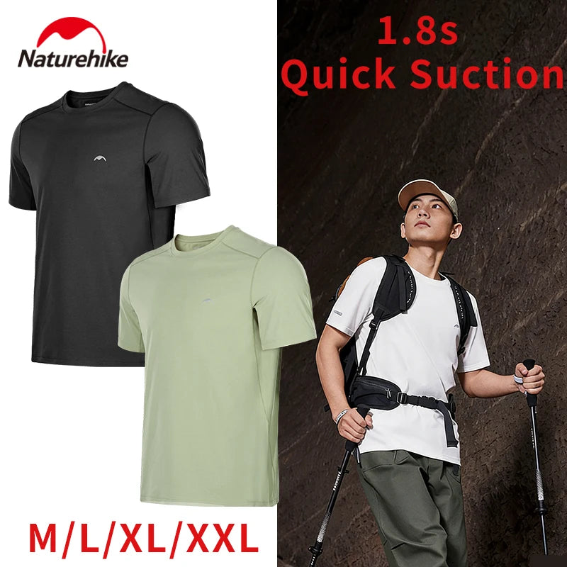 Naturehike Men's Quick-Dry Hiking T-Shirt | Breathable Gym Top Men's Hiking T-Shirt Vue