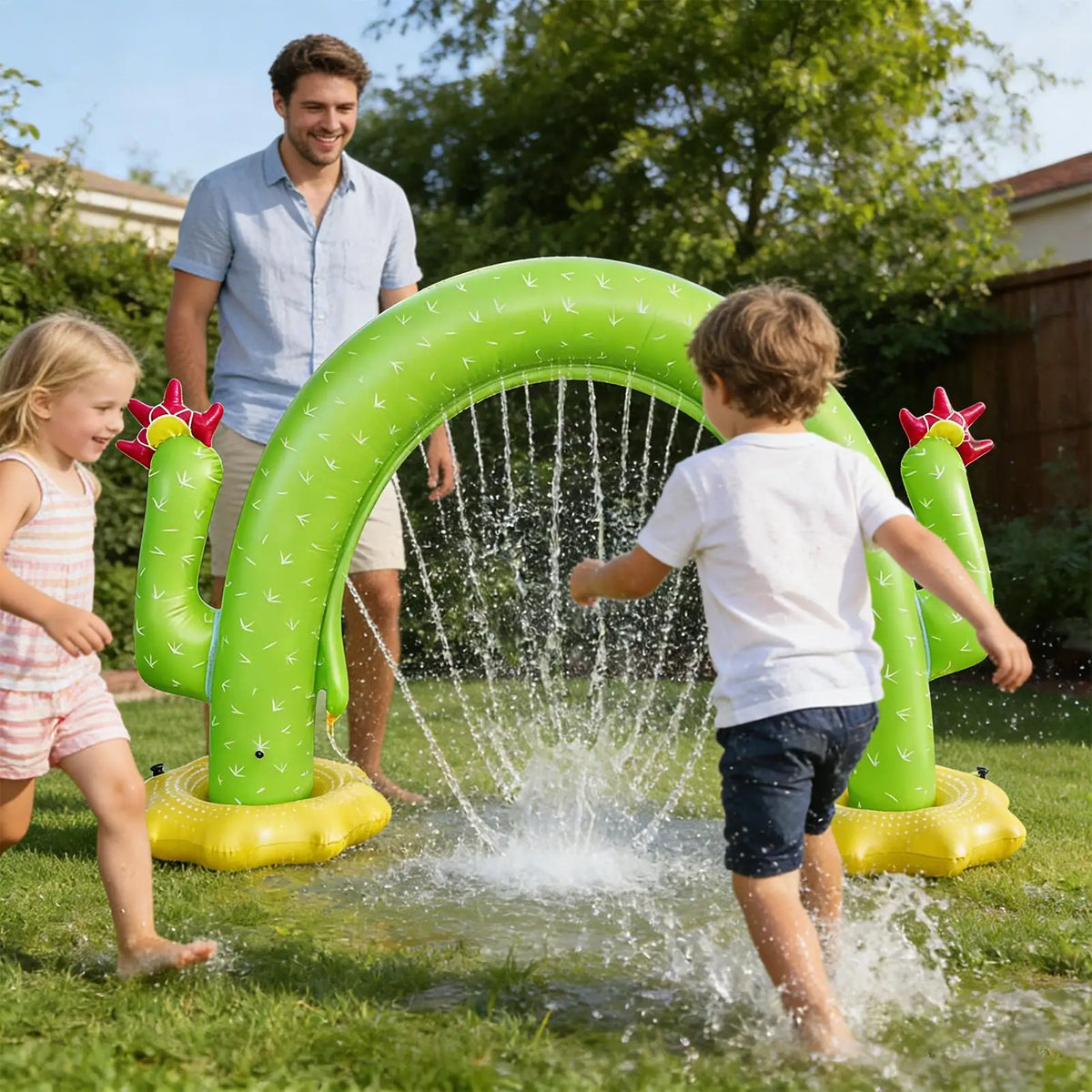 Inflatable Sprinkler For Kids, Outdoor Water Play Toy With Cooling Spray, Interactive S ummer Fun For Boys Girls Backyard Lawn Vue