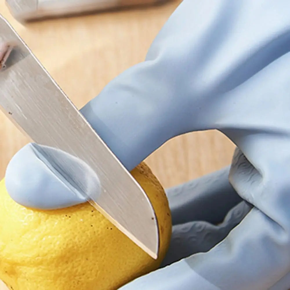 Latex Rubber Dish Washing Gloves Elastic Cuffs Velvet Winter Cleaning Gloves Long Sleeve Waterproof Housework Gloves Vue