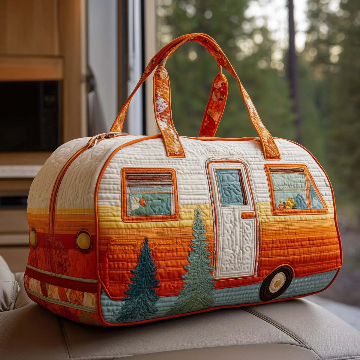 Women's 3D Quilted Travel Duffel Bag – Nature Print, 27 Colors