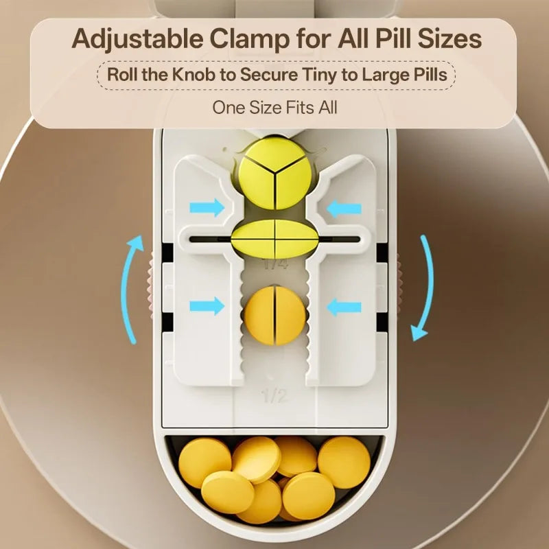 Portable 2 3 4 Halves Pill Cutter and Storage Box Reusable Medicine Containers Medicine Storage with Accurate Pill Alignment Vue
