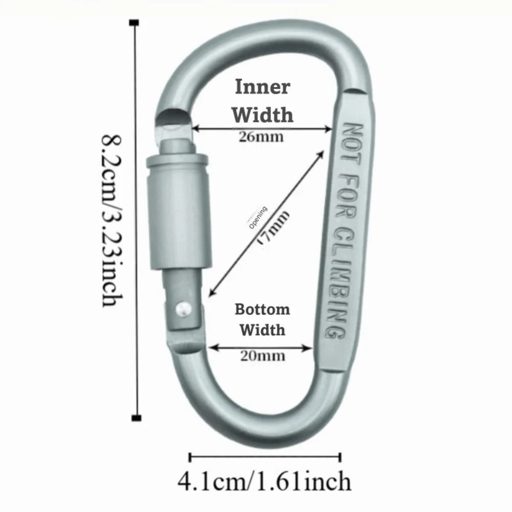6 Set Aluminum Alloy Carabiner Keychain Heavy Duty D-ring Snap Clip Bold Lock Climbing Tools For Unisex Outdoor Travel Tool Vue