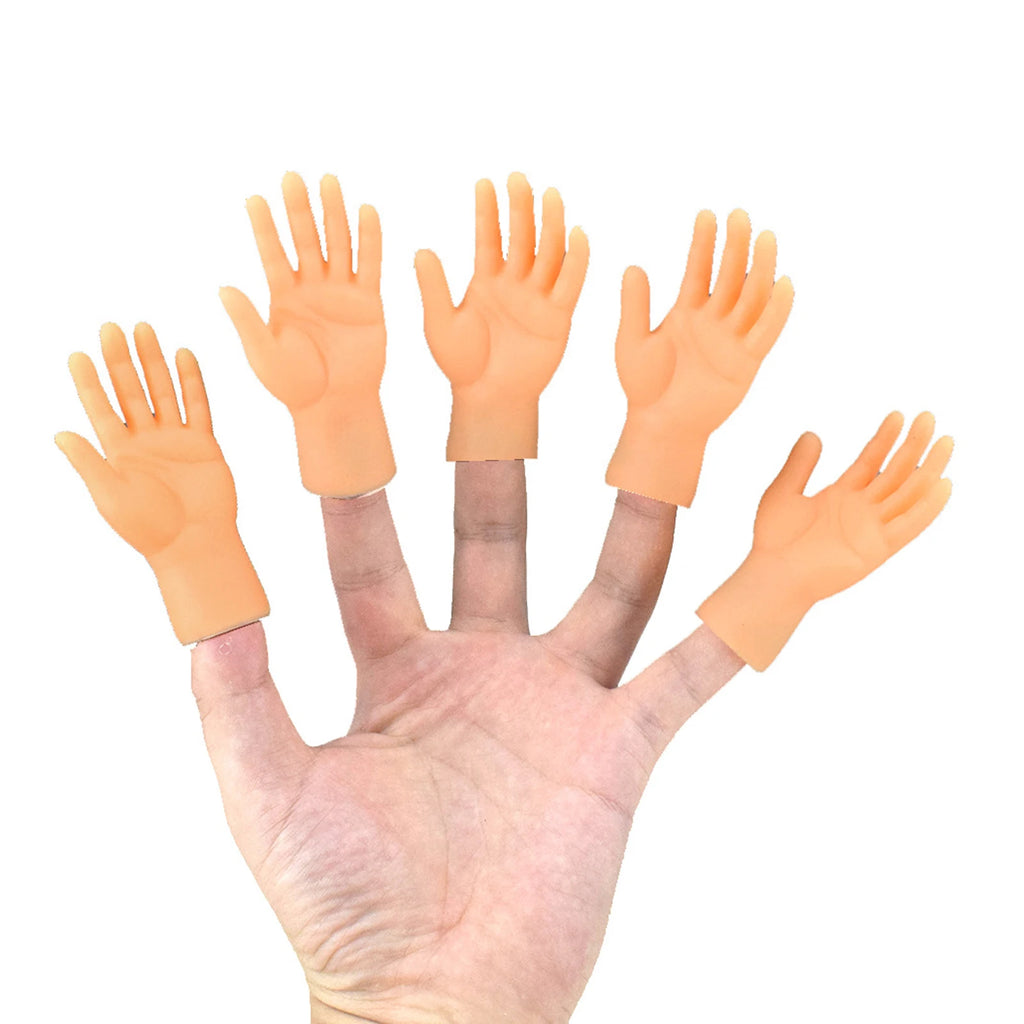 Tiny Hands Left & Right Hand Soft Touch PVC Plastic Hands Mini Finger Puppets Small Hands Model Toys for Parties Music Festivals Vue YELLOW