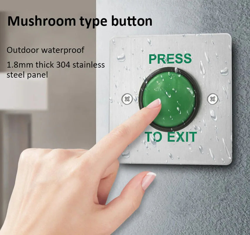 Stainless Steel Door Bell Switch Touch Panel IP67 Waterproof For Access Control Electric Lock Door Exit Push release Button Vue
