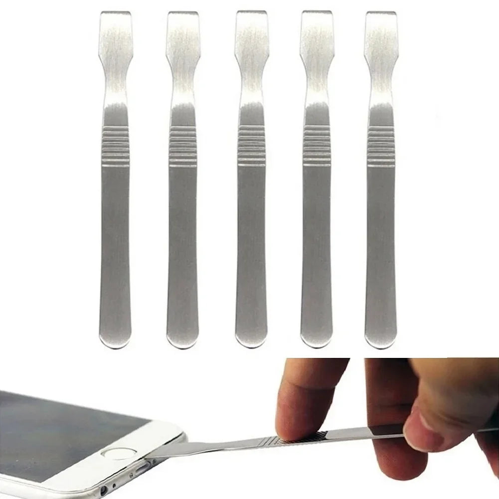 5Pcs Metal Spudger Crowbar Phone Repair Tools 120x11mm Stainless Steel Solding Paste Electronic Disassemble Crowbars Vue Default Title