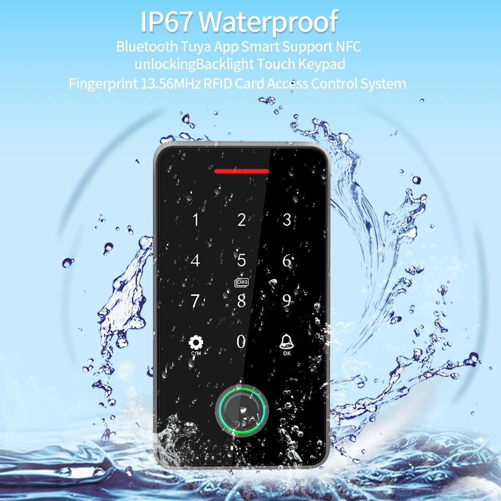 Support Tuya App Waterproof Keyboard Access Control System Bluetooth Keyboard Access Control Controller 13.56 IC Card Unlocking Vue SF2-MF-W